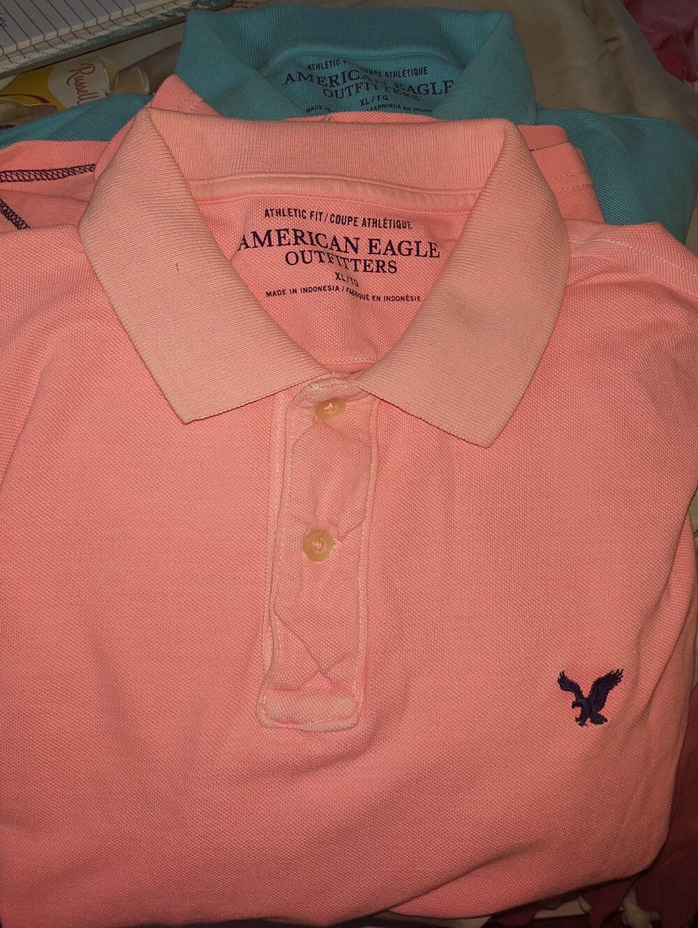 BUNDLE WITH 2 XL American Eagle Outfitters Men's Polo with Embroidered Logo